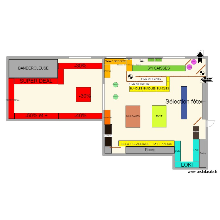 boutik 11 2023. Plan de 2 pièces et 289 m2