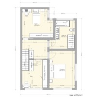 Etage sans annexe avec surfaces et cotation salle de bain V2