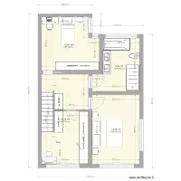 Etage sans annexe avec surfaces et cotation salle de bain V2