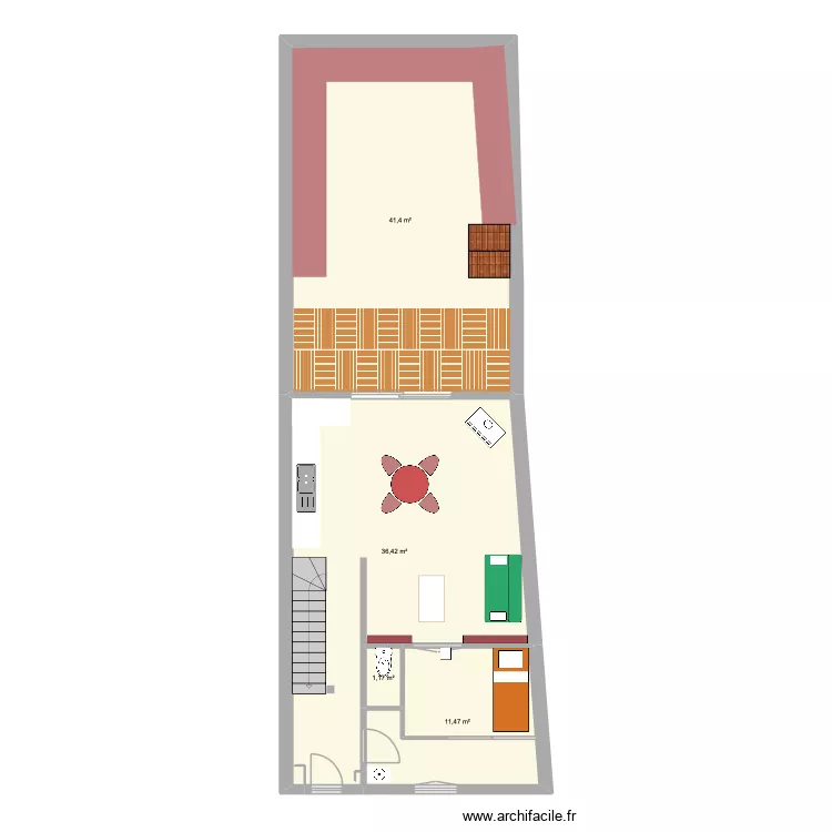 Valmy chalbre yves vero galandage. Plan de 4 pièces et 90 m²