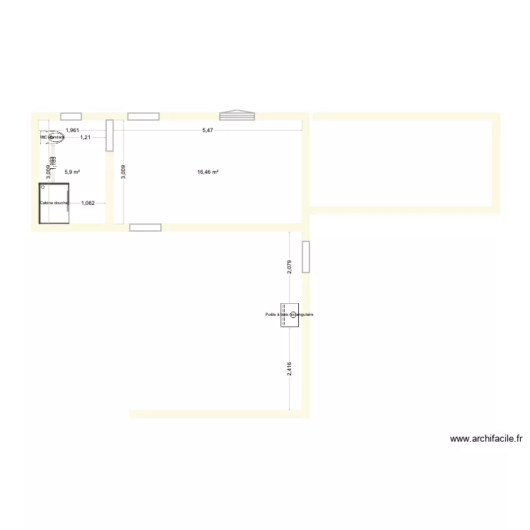 Tourliac 1. Plan de 2  et 22 m²