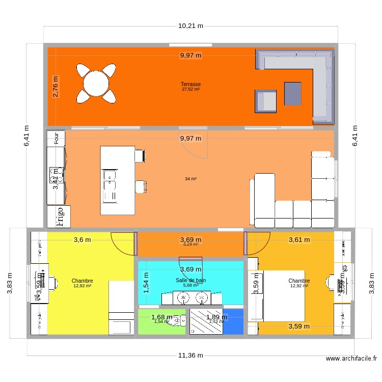 EMILIANO. Plan de 8 pièces et 100 m2