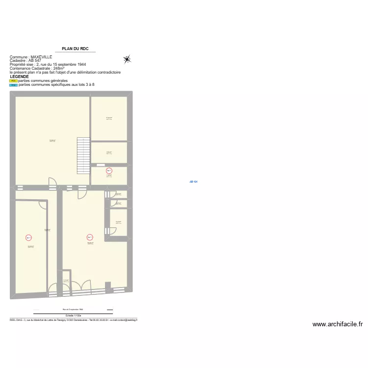 2sept1944. Plan de 11  et 216 m²
