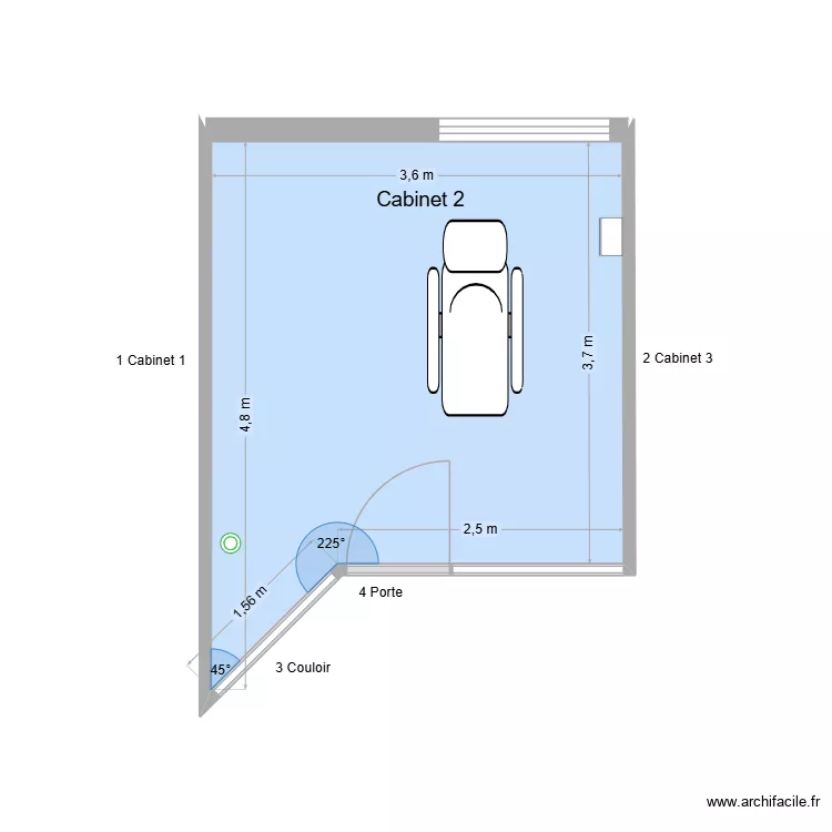 31139 Cabinet 2. Plan de 1  et 14 m²