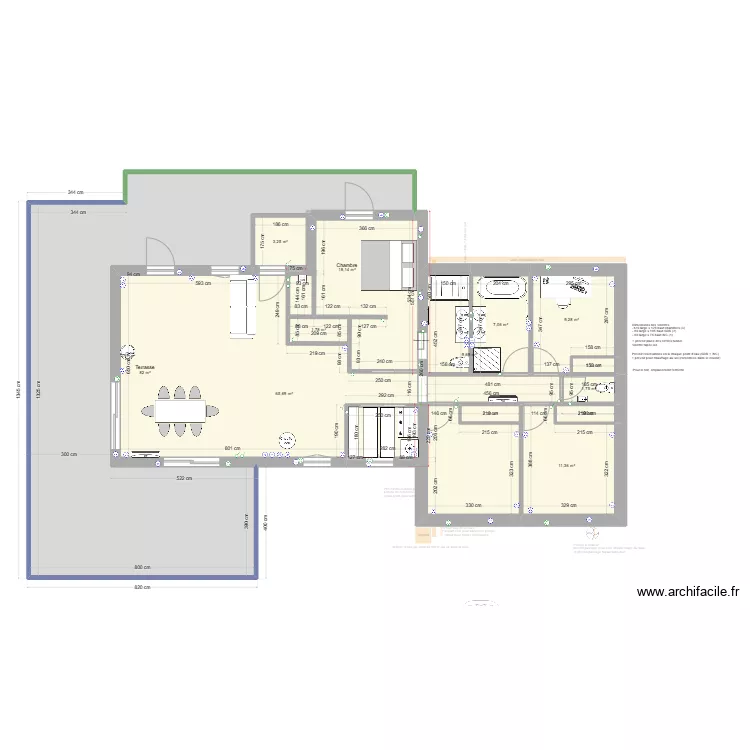 PLAN COTE EXTENSION pour d&eacute;buter travaux. Plan de 