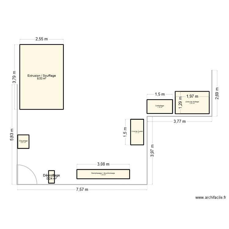 plan SFC. Plan de 7 pièces et 17 m2