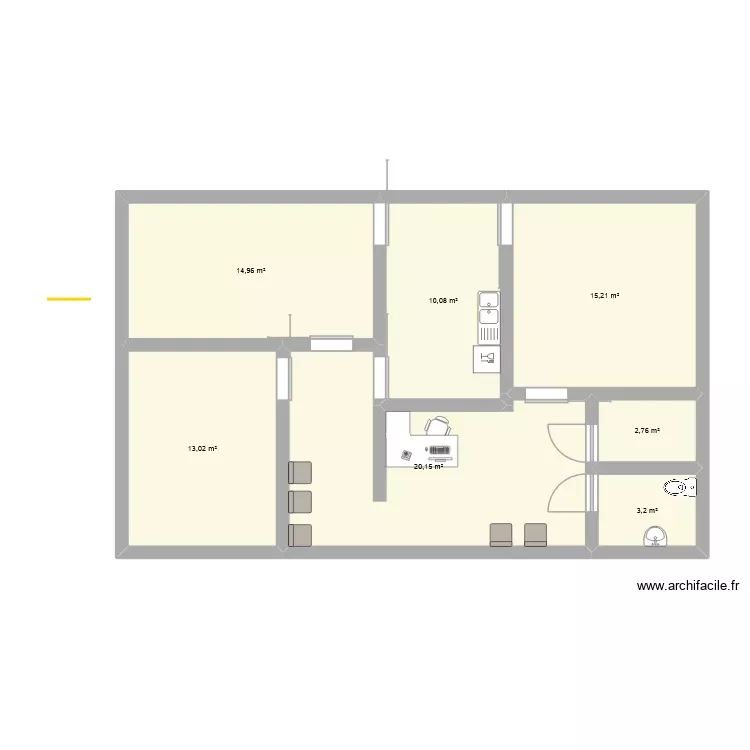 cab2. Plan de 7 Pièces et 79 m² cab2. Plan de 7 Pièces et 79 m²