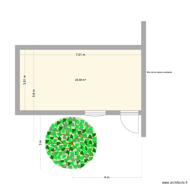 garage Corbere 9 arbre. Plan de 1 pièce et 25 m2