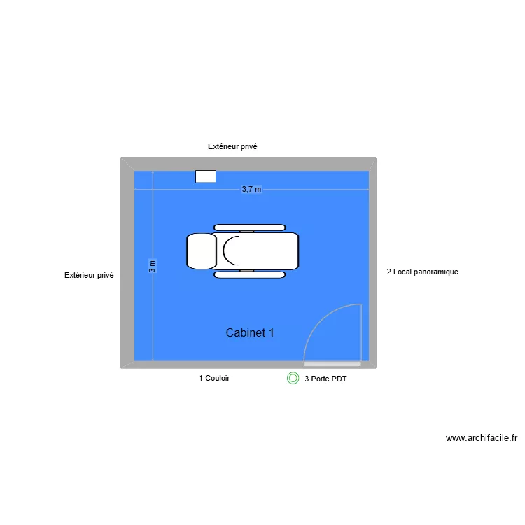 31719 Cabinet 1. Plan de 1  et 11 m²