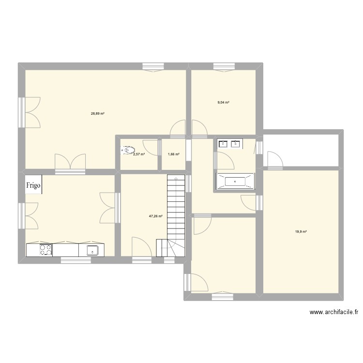 PLAN PIERRE 2. Plan de 6 pièces et 109 m2