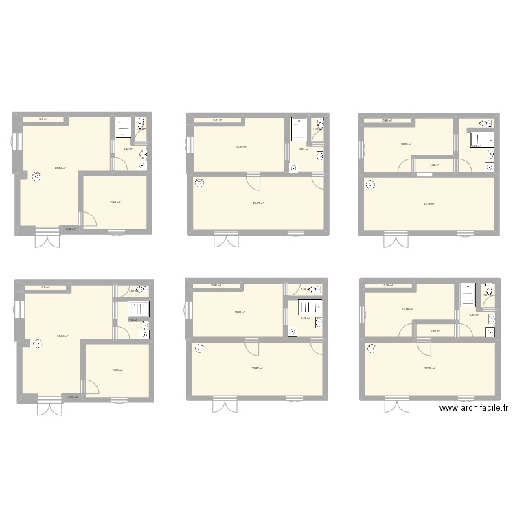 APPARTEMENT AURORE. Plan de 33 pièces et 270 m2