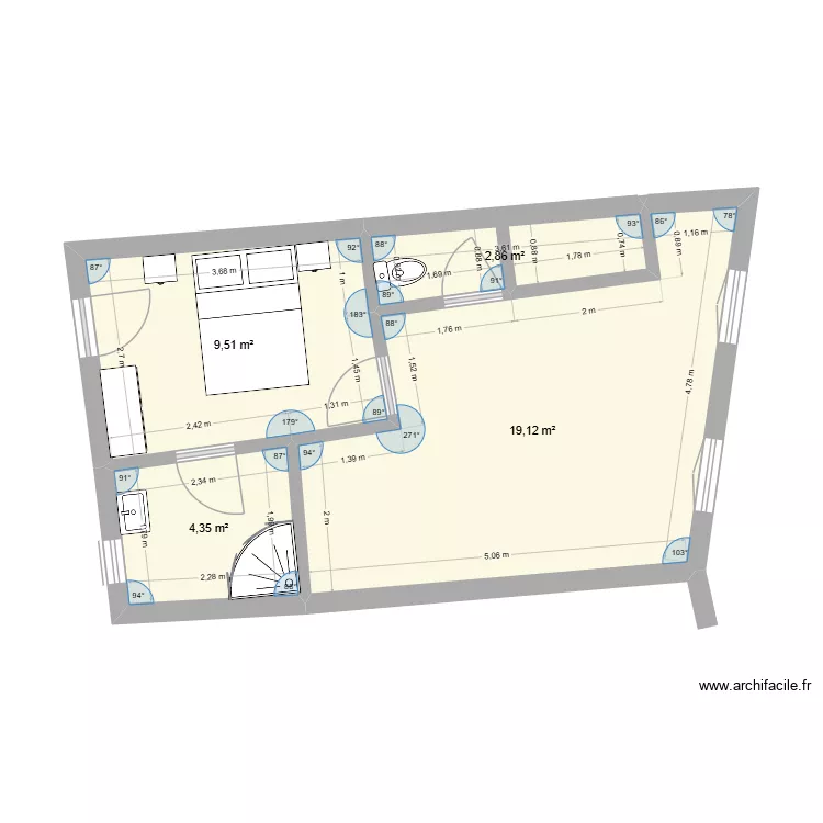 levesco. Plan de 4  et 36 m²