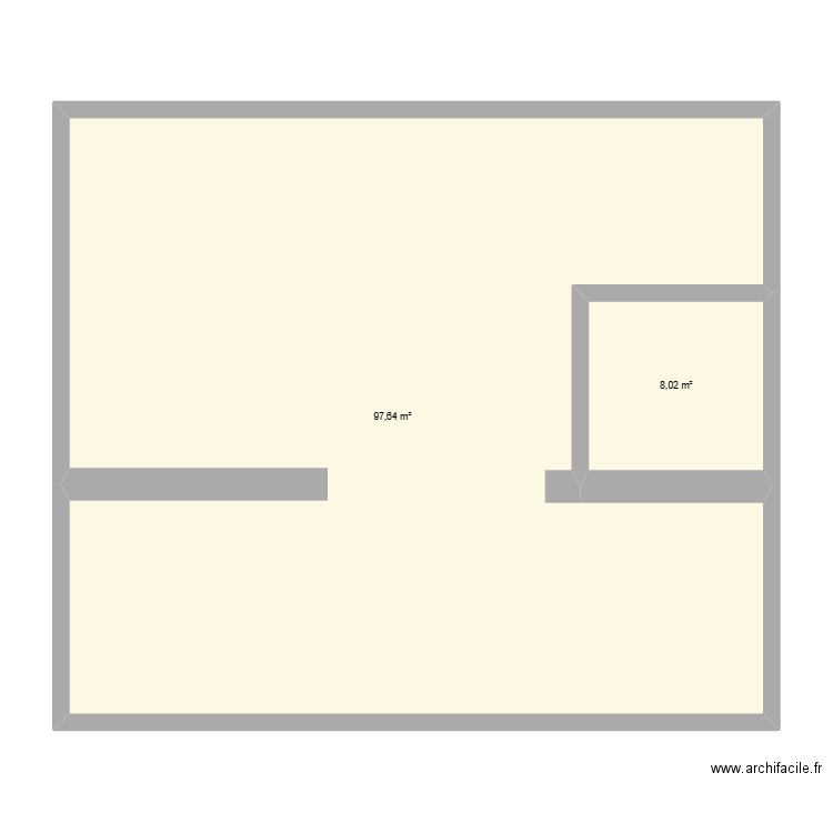 3333. Plan de 2 pièces et 106 m2