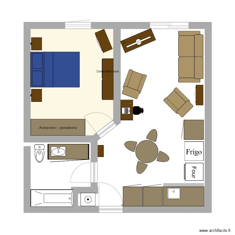 Appartement 332 Parents Villa Alma. Plan de 1 pièce et 13 m2