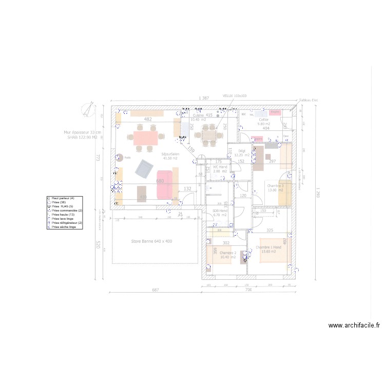 Plan Elec Muzillac Prises. Plan de 0 pièce et 0 m2