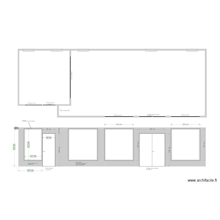 CENTURY 21 ETAGE COUPE 1 V1 DEPOSE MUR PORTEUR. Plan de 2 pièces et 12 m2