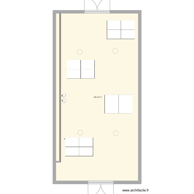 Salle Colard avec 4 ilots de tables. Plan de 0 pièce et 0 m2