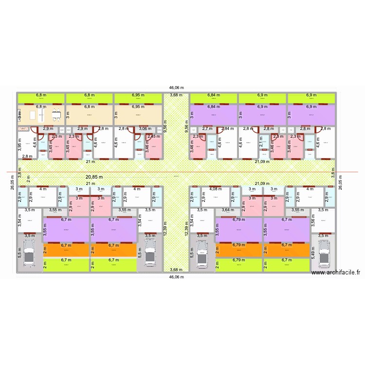 Plan Dabou Cote Ecole Jacq vxd F. Plan de 94 pièces et 1093 m2