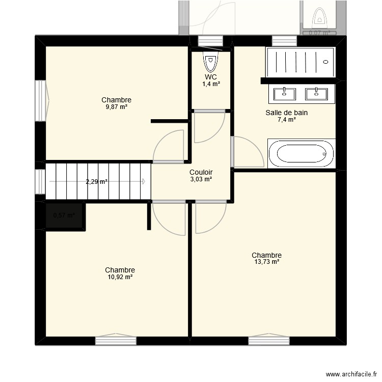 BOIREAUX. Plan de 14 pièces et 109 m2