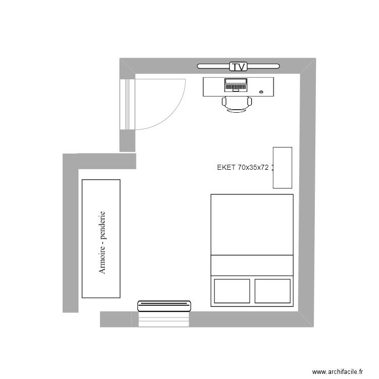 Chambre Mateo. Plan de 0 pièce et 0 m2