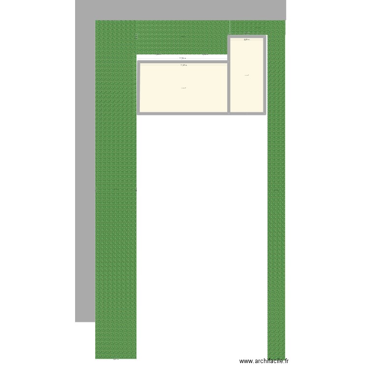 Yyyy. Plan de 2 pièces et 122 m2
