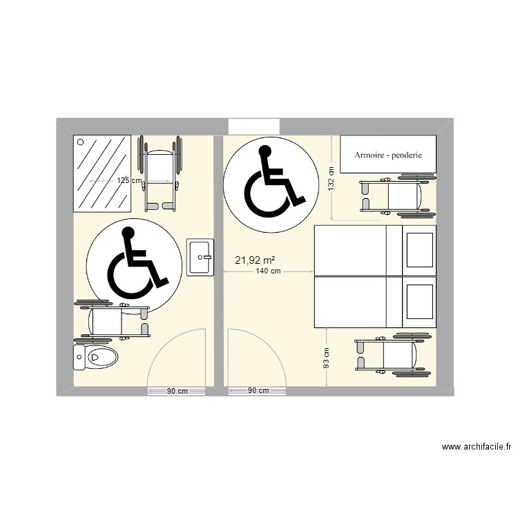 salle de douche - gite 2. Plan de 0 pièce et 0 m2