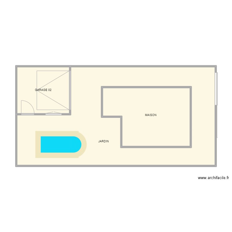 CODOGNAN JARDIN. Plan de 3 pièces et 90 m2