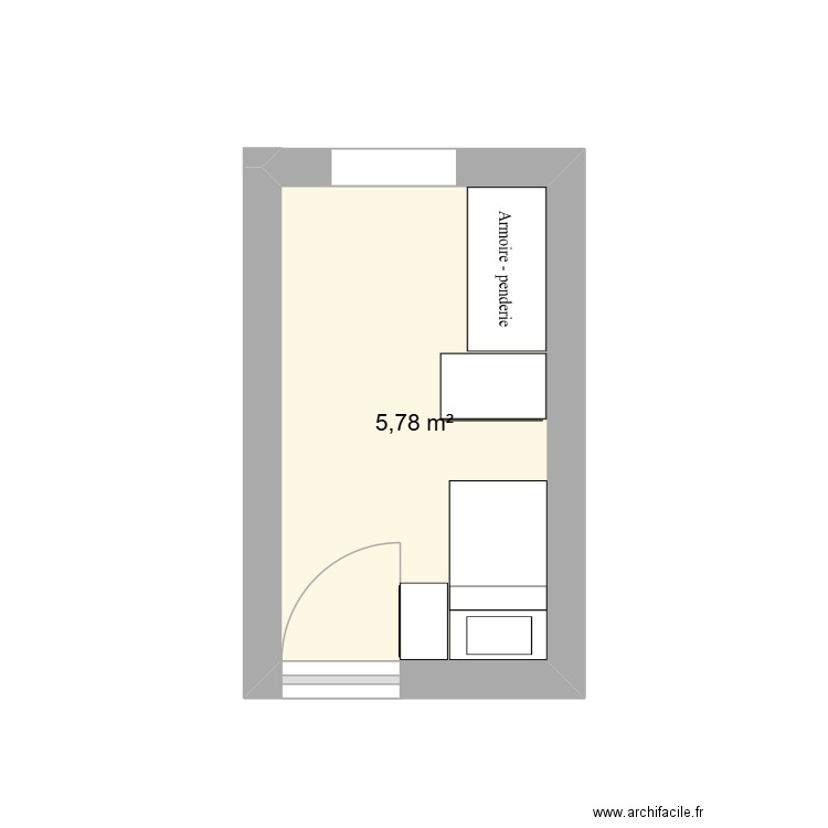 ma petite chambre. Plan de 1 pièce et 6 m2