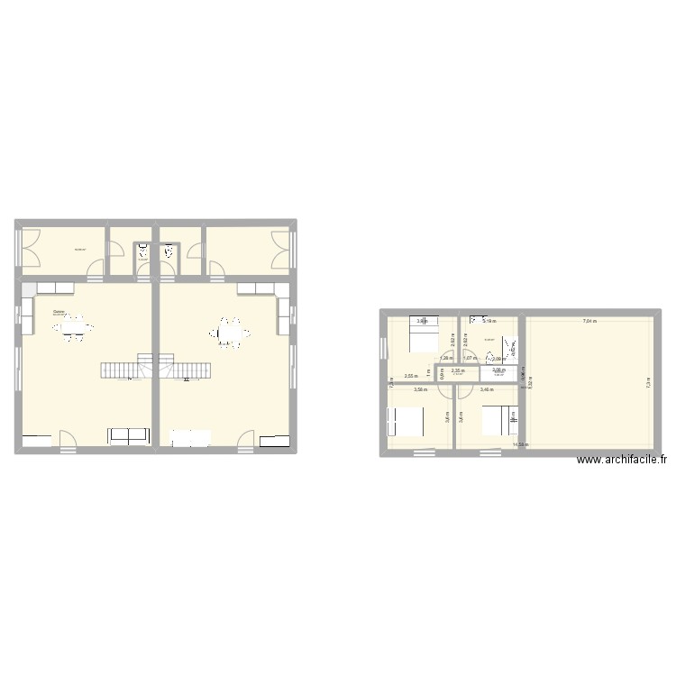 plan intérieur. Plan de 8 pièces et 267 m2