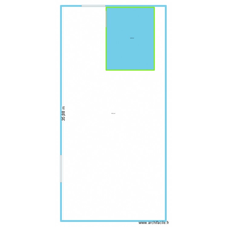 der. Plan de 2 pièces et 707 m2