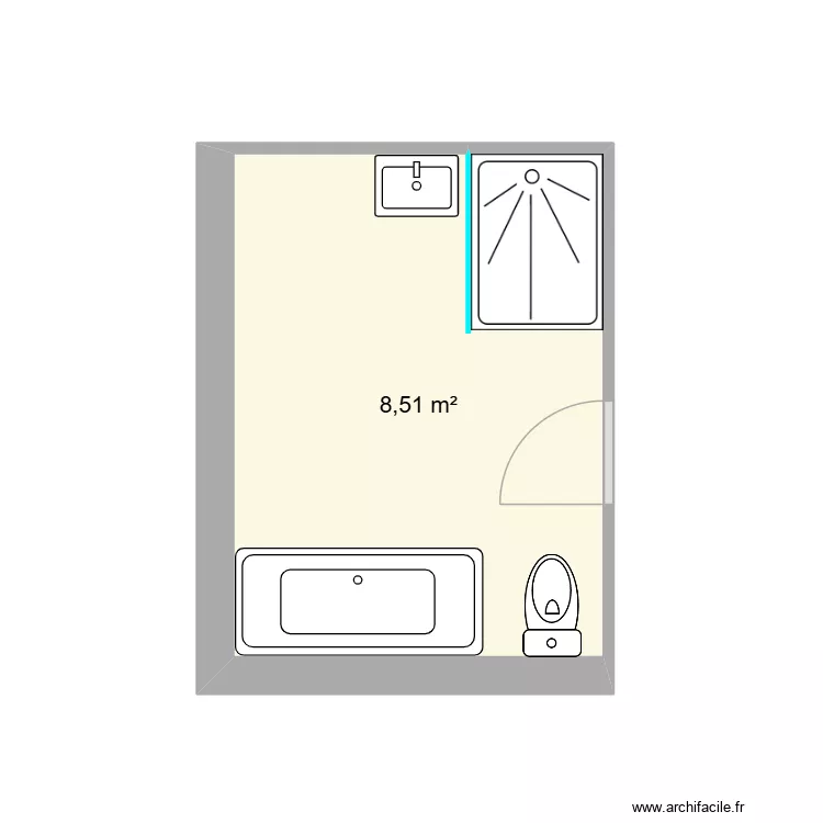 ROBILIARD SDB R+1 projet 1. Plan de 1 Pièce et 9 m² ROBILIARD SDB R+1 projet 1. Plan de 1 Pièce et 9 m²