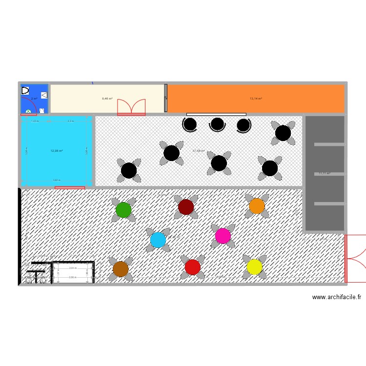 Terrasse. Plan de 7 pièces et 158 m2
