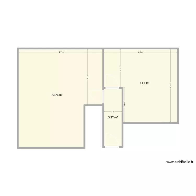 Travaux étage. Plan de 3 et 41 m² Travaux étage. Plan de 3 et 41 m²