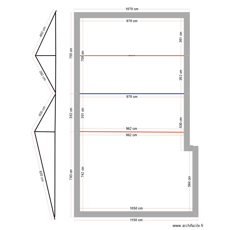 hurtaud. Plan de 4 pièces et 185 m2