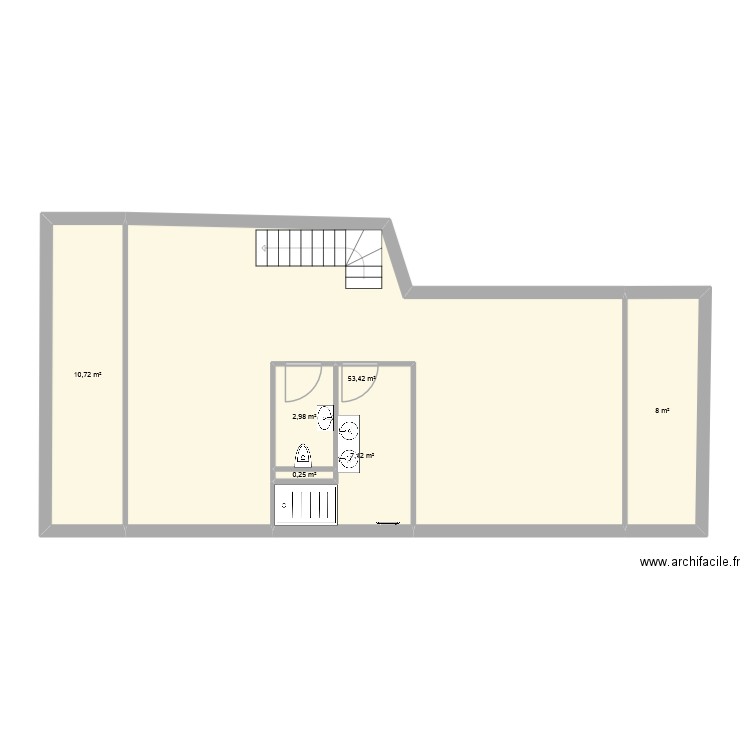 Etage 2b Patou. Plan de 6 pièces et 82 m2