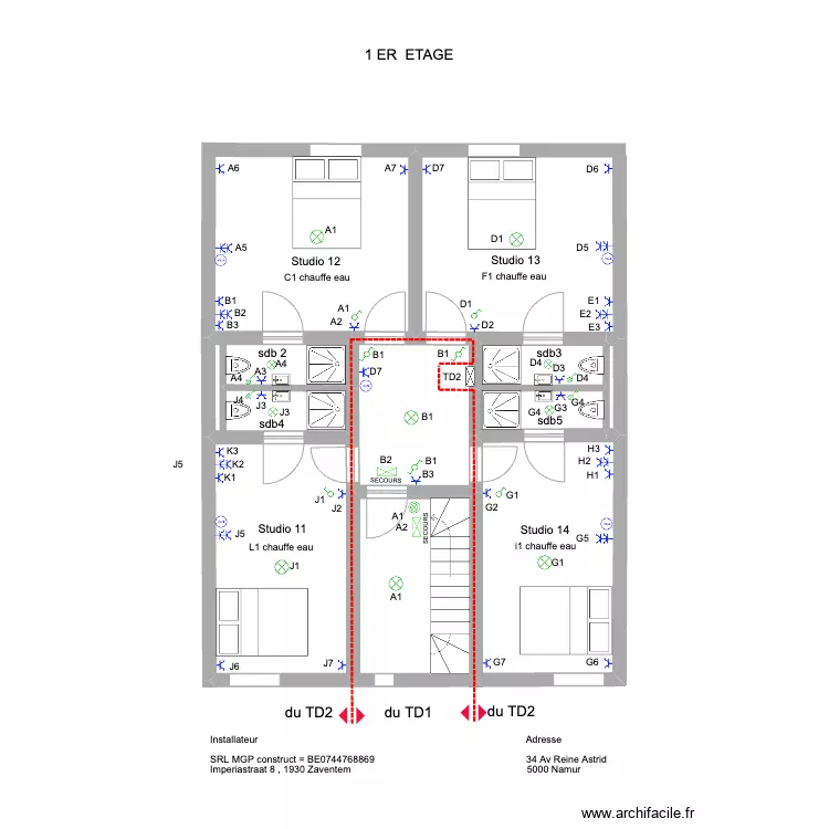 ok reine astrid 1er. Plan de 