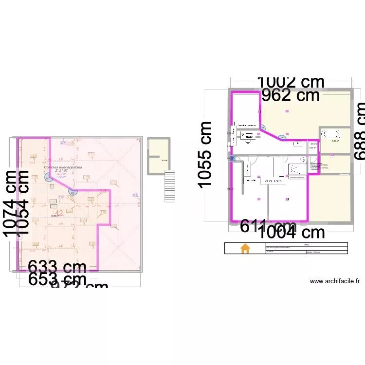 Combles Castel plan de découpe plancher du haut2. Plan de Combles Castel plan de découpe plancher du haut2. Plan de