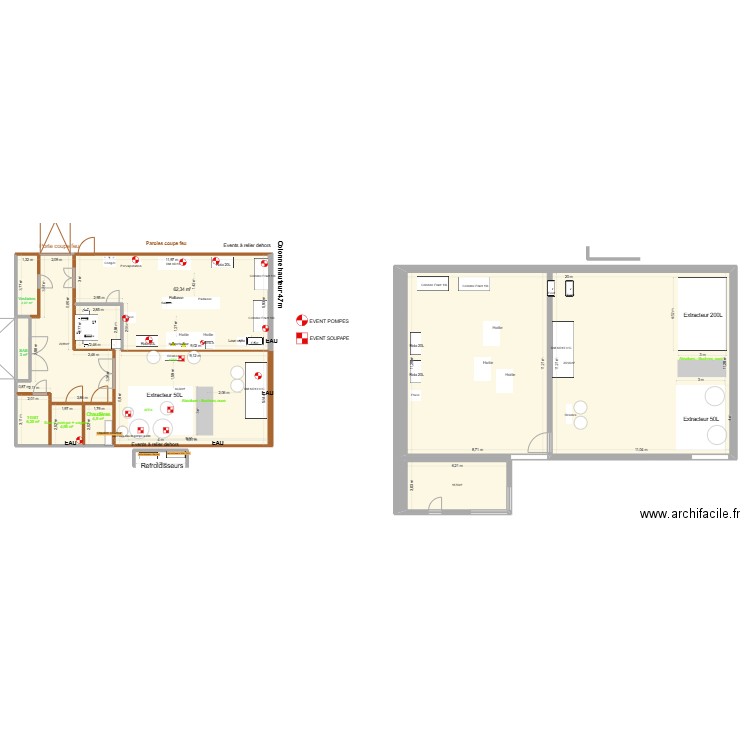 hall pilote ROSE DE MAI. Plan de 10 pièces et 421 m2