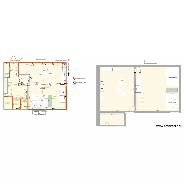 hall pilote ROSE DE MAI. Plan de 