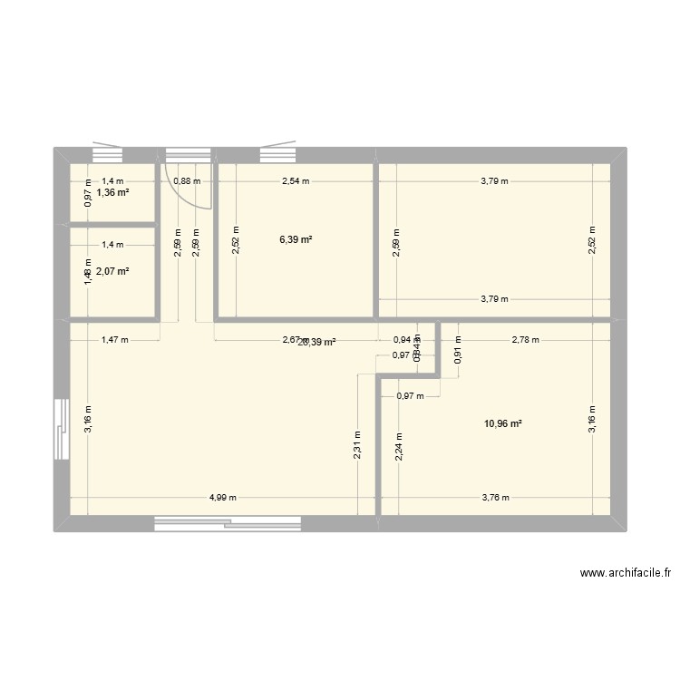 limogne 1. Plan de 5 pièces et 49 m2