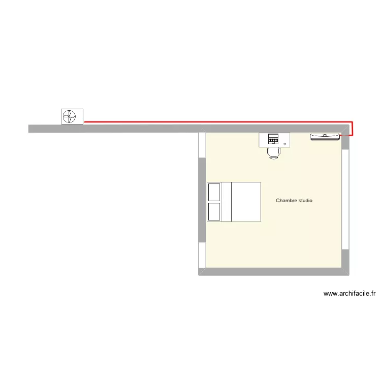 Chambre studio. Plan de Chambre studio. Plan de