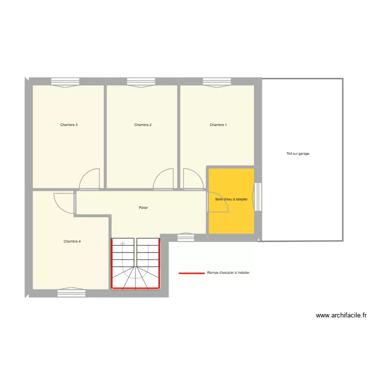 Singer maison &eacute;tage. Plan de 5  et 48 m²