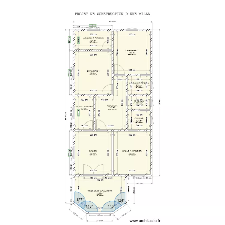 PROJET DE CONSTRUCTION D'UNE VILLA. Plan de 