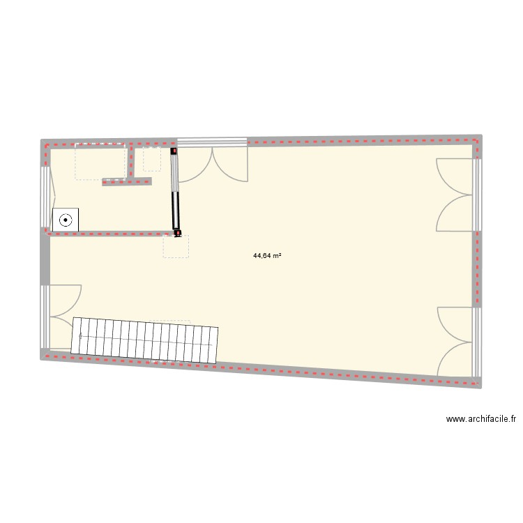 BOISSETTES2. Plan de 1 pièce et 45 m2