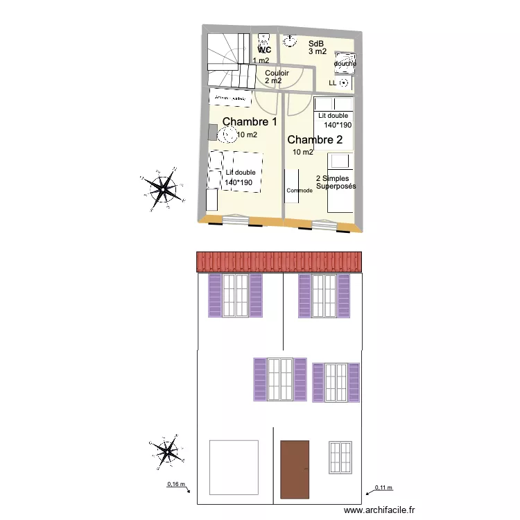 BAUDUEN 33. Plan de 13  et 174 m²