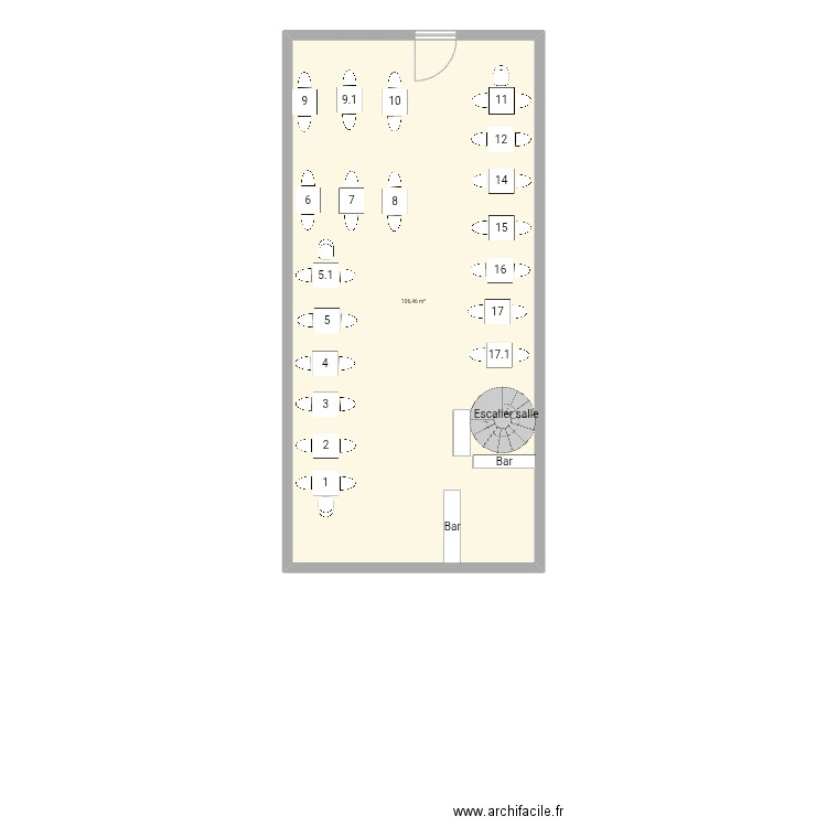 Rdc pharamond pds. Plan de 1 pièce et 106 m2