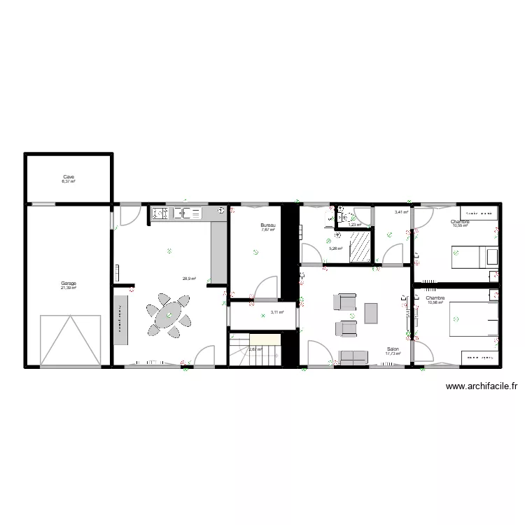 GUIBRAY ELEC. Plan de 14  et 121 m²