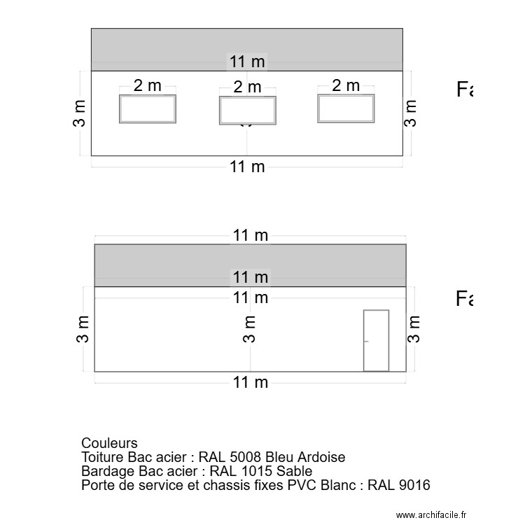 FACADE COTE HANGAR MODIFIEE. Plan de 0 pièce et 0 m2