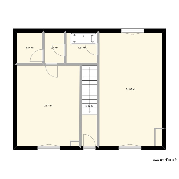 angélique. Plan de 6 pièces et 71 m2