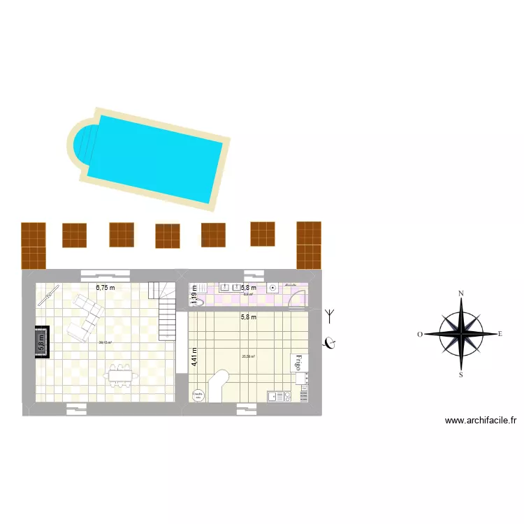 Maison Benjamin. Plan de 3 et 72 m² Maison Benjamin. Plan de 3 et 72 m²